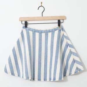 American Apparel Striped Jean Skirt